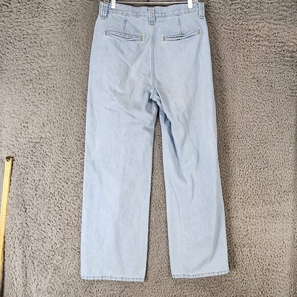Zara Jeans Womens 6 Light Wash High Rise Wide Leg - Picture 10 of 12